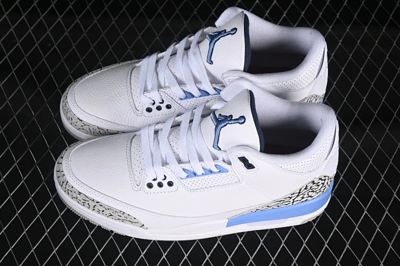 All categories Air Jordan Jordan series basketball shoes Air Jordan 3 Air Jordan 3 UNC AJ3 Joe 3 North Carolina blue white burst blue crack mid-basketball shoes CT8532-104